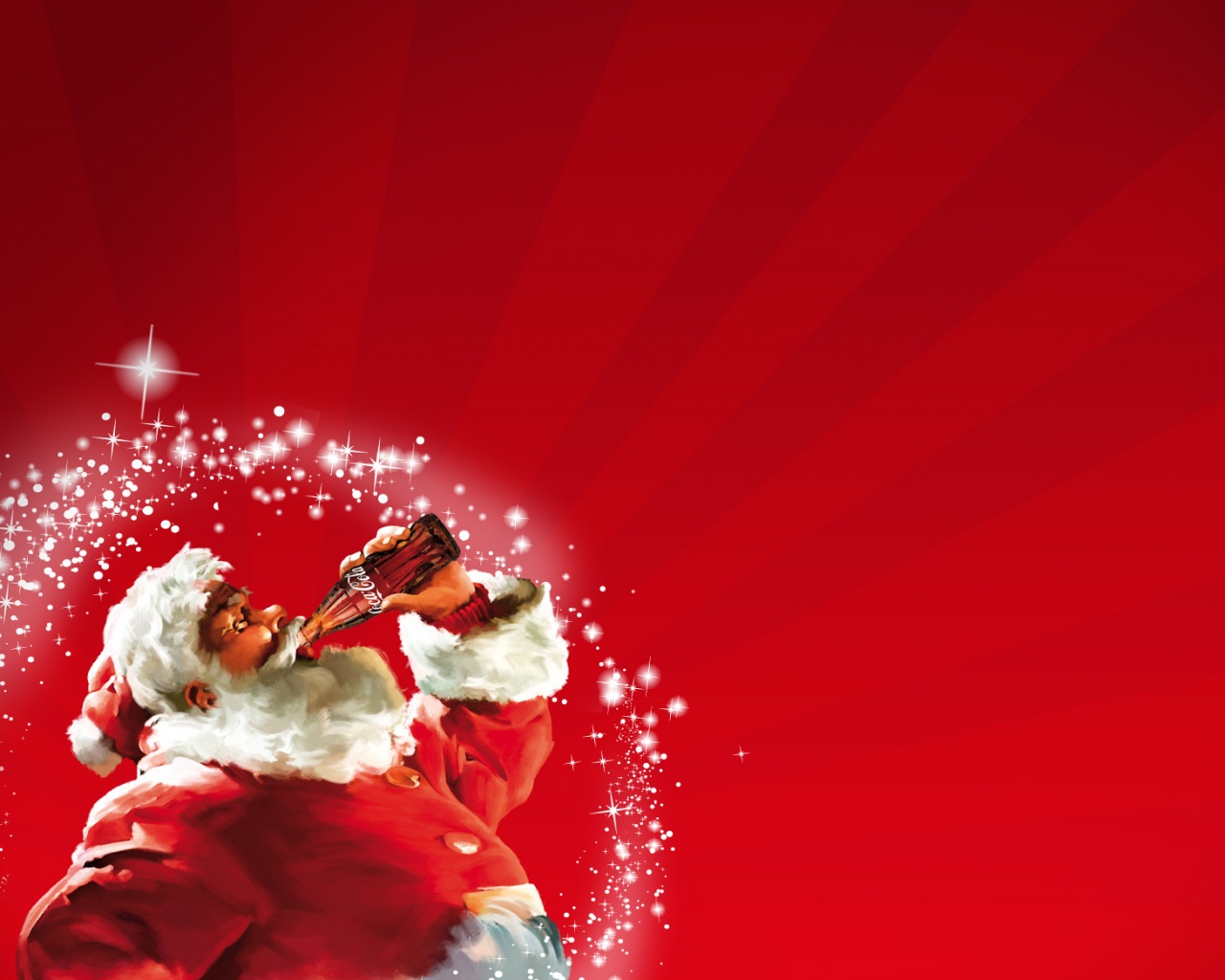 Санта Клаус с кока-колой обои
