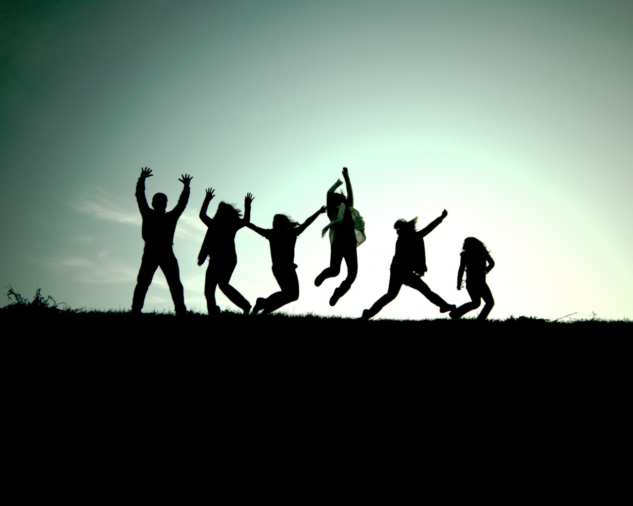 Силуэты людей обои