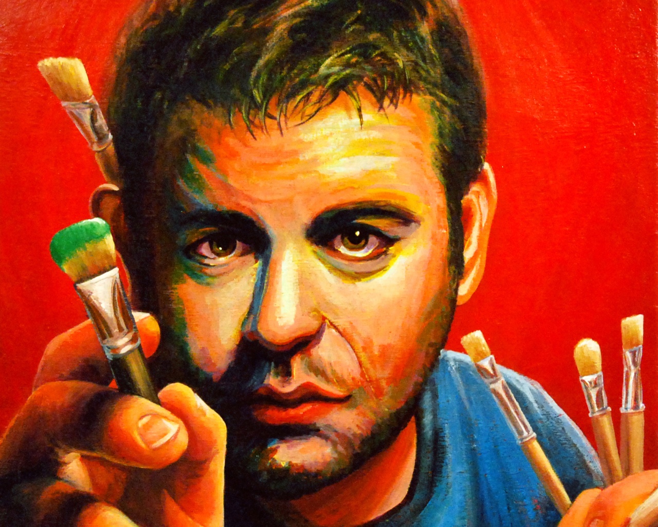 Нарисованный художник обои