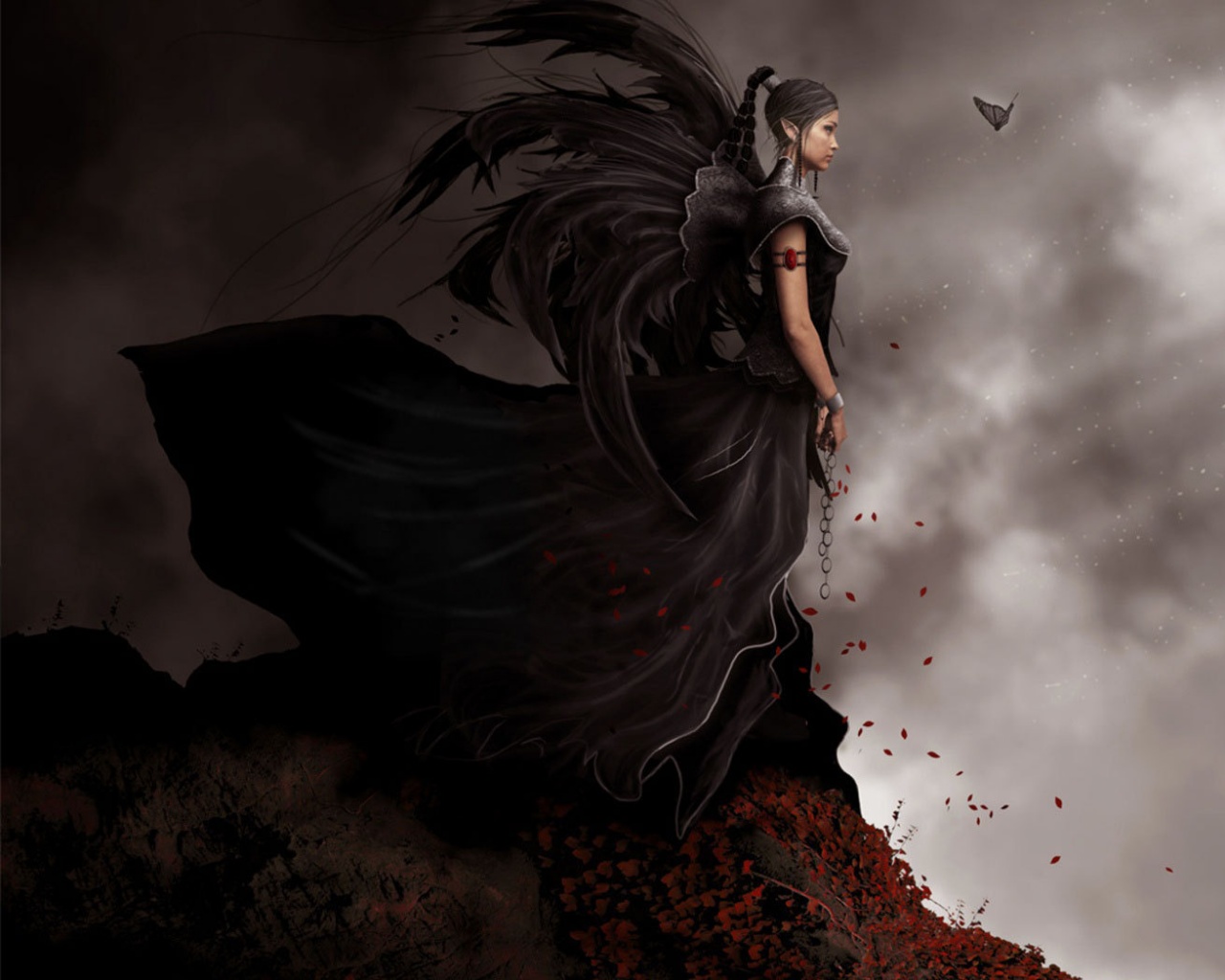 Девушка в тумане обои