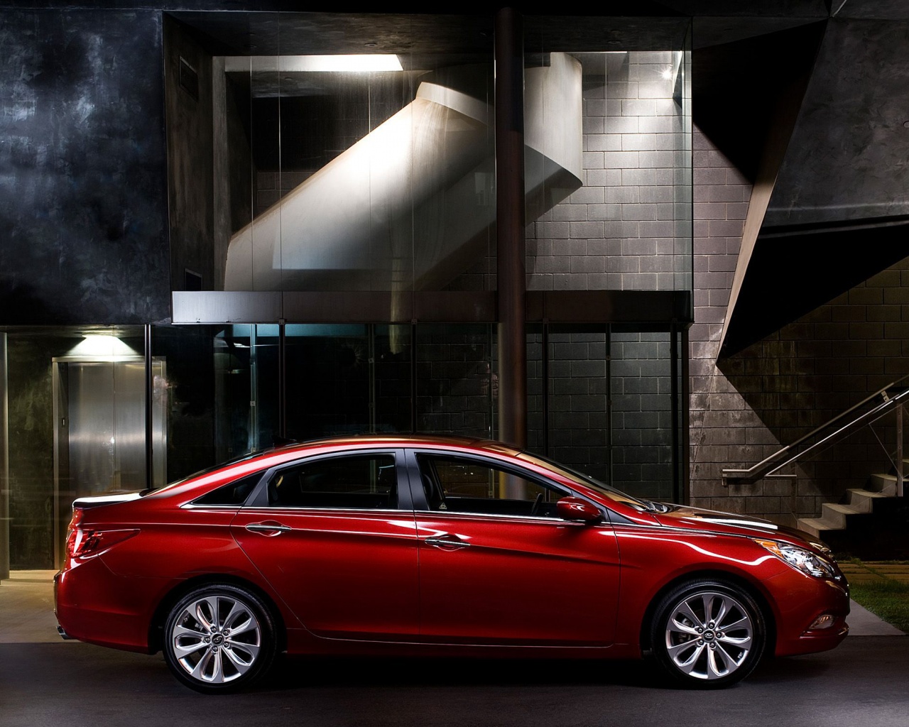 Красный хёндай солярис обои