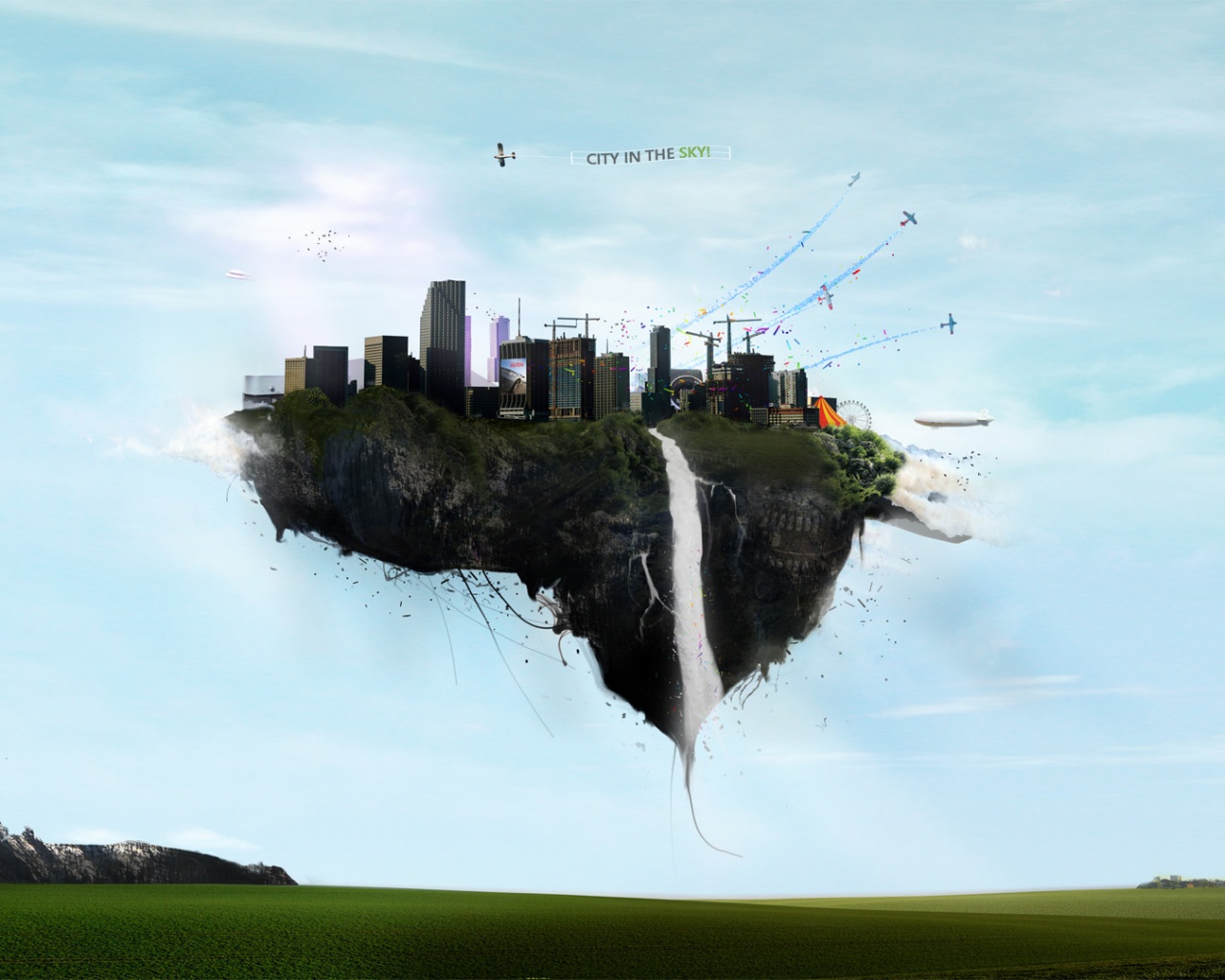 Небесный город обои