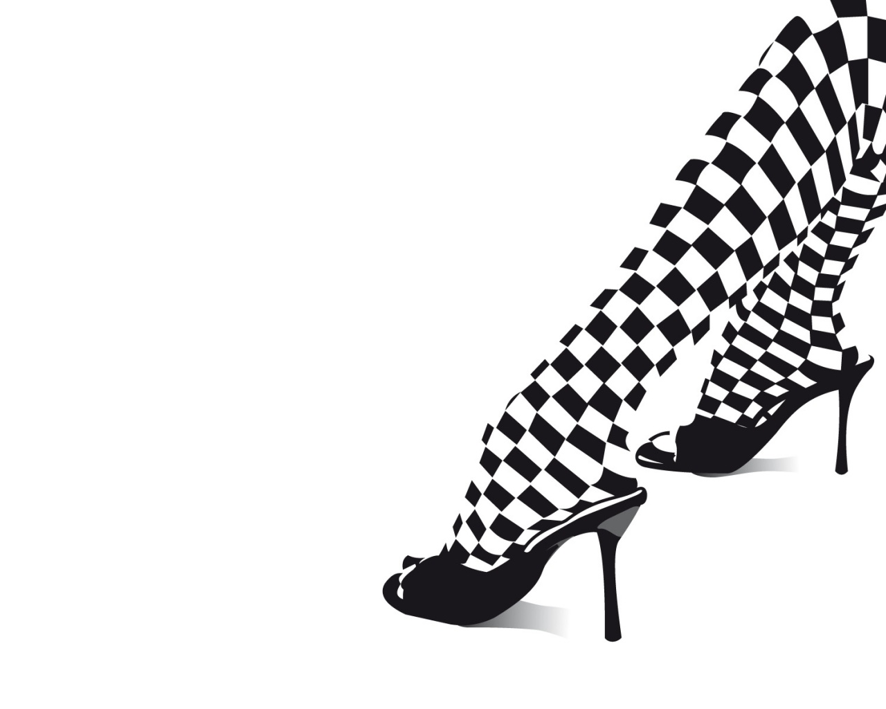Ножки в шахматных колготах обои