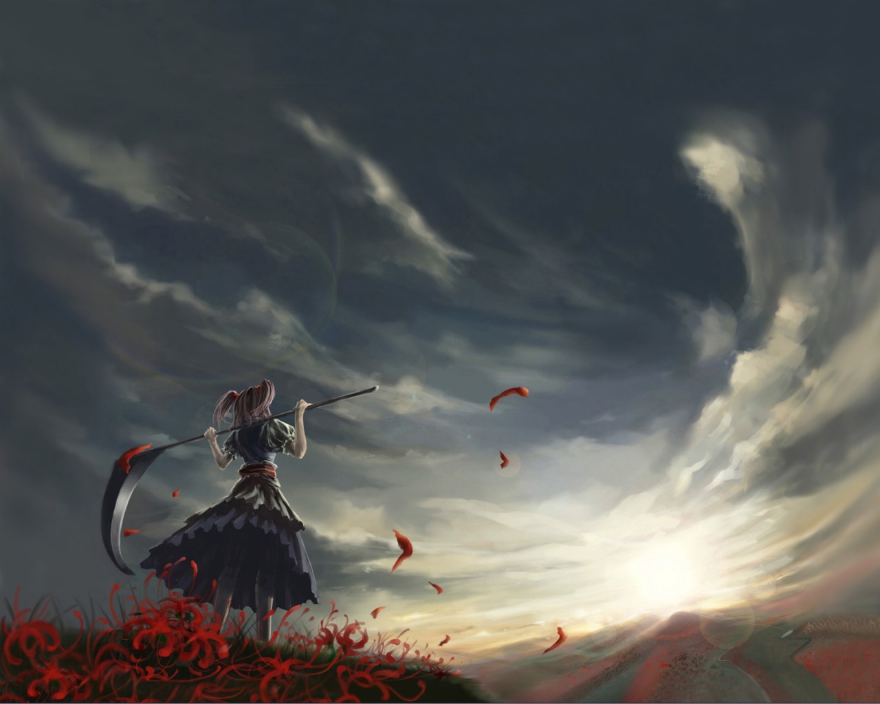 Девушка с косой обои