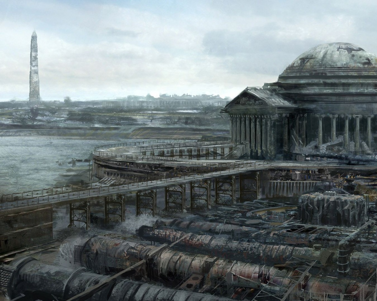 Водоочиститель в мемориале Джеферсона из Fallout 3 обои