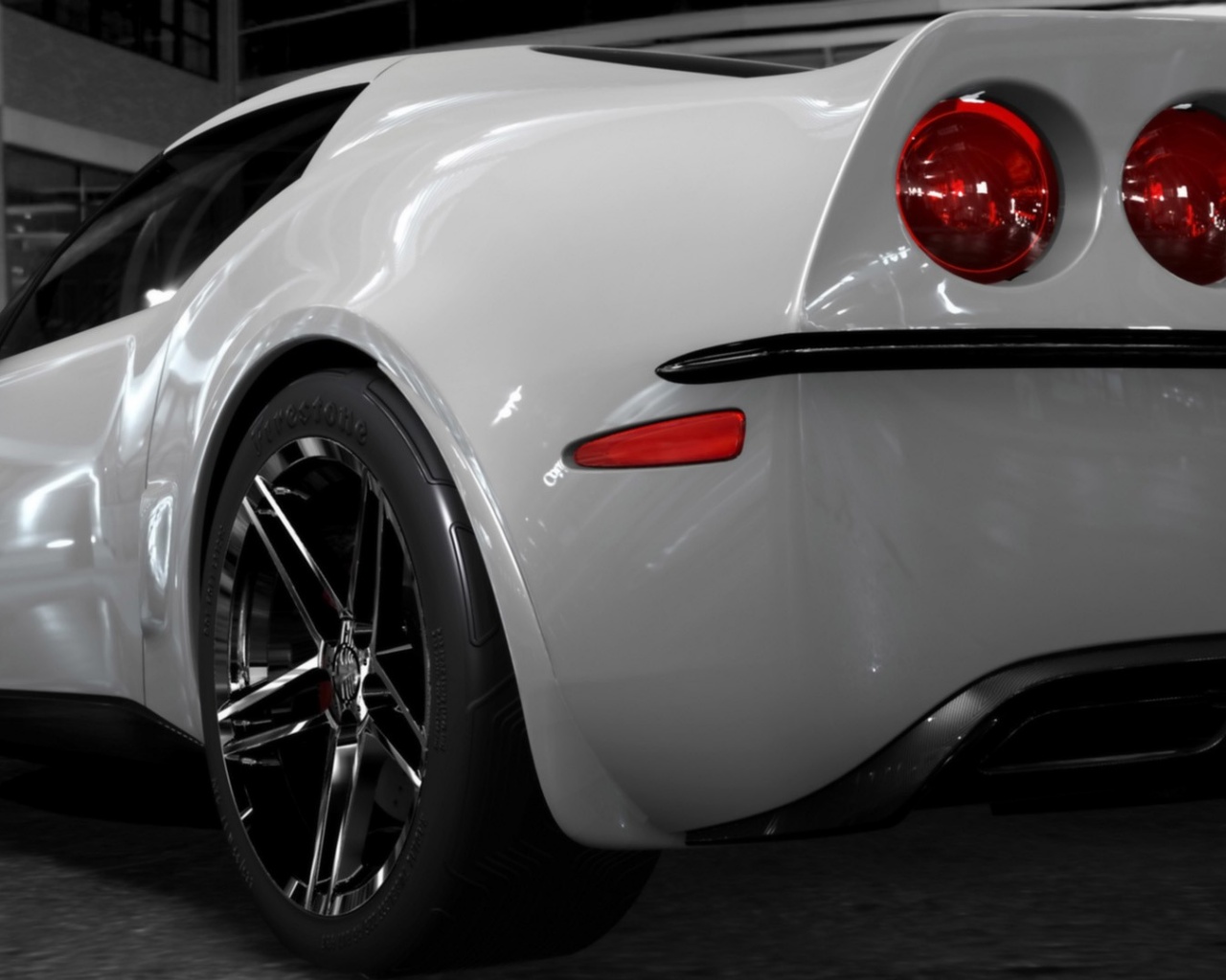 Белый Корвет обои