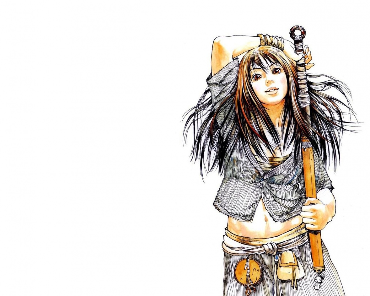 Девушка с битой обои