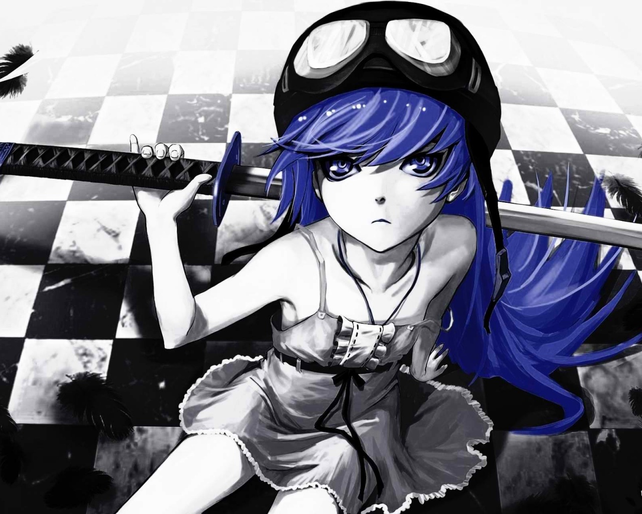 Девушка с катаной обои