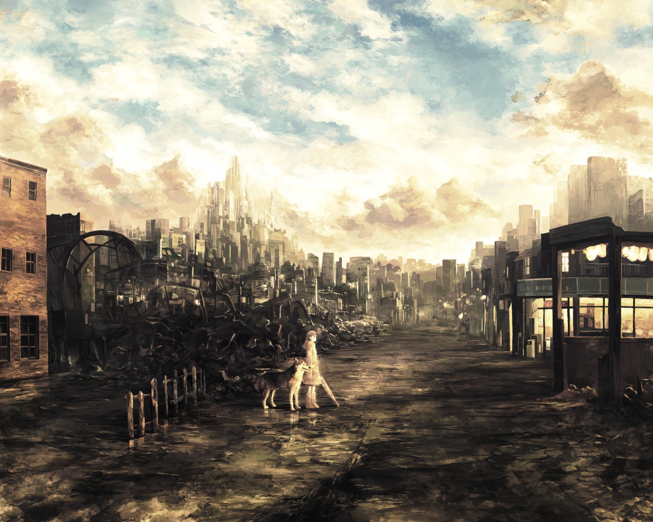 Девушка с собакой обои