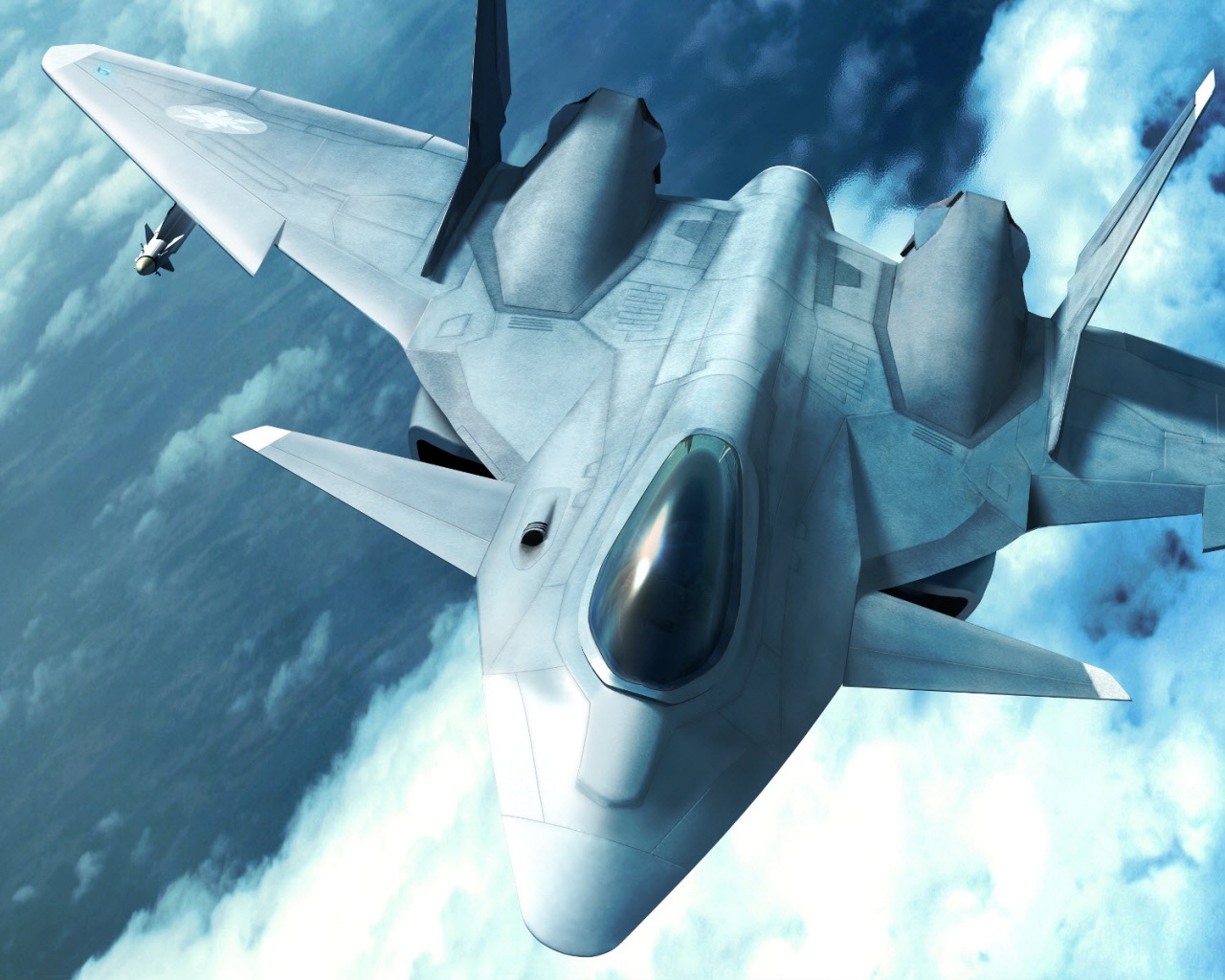 Нарисованный истребитель в полете обои