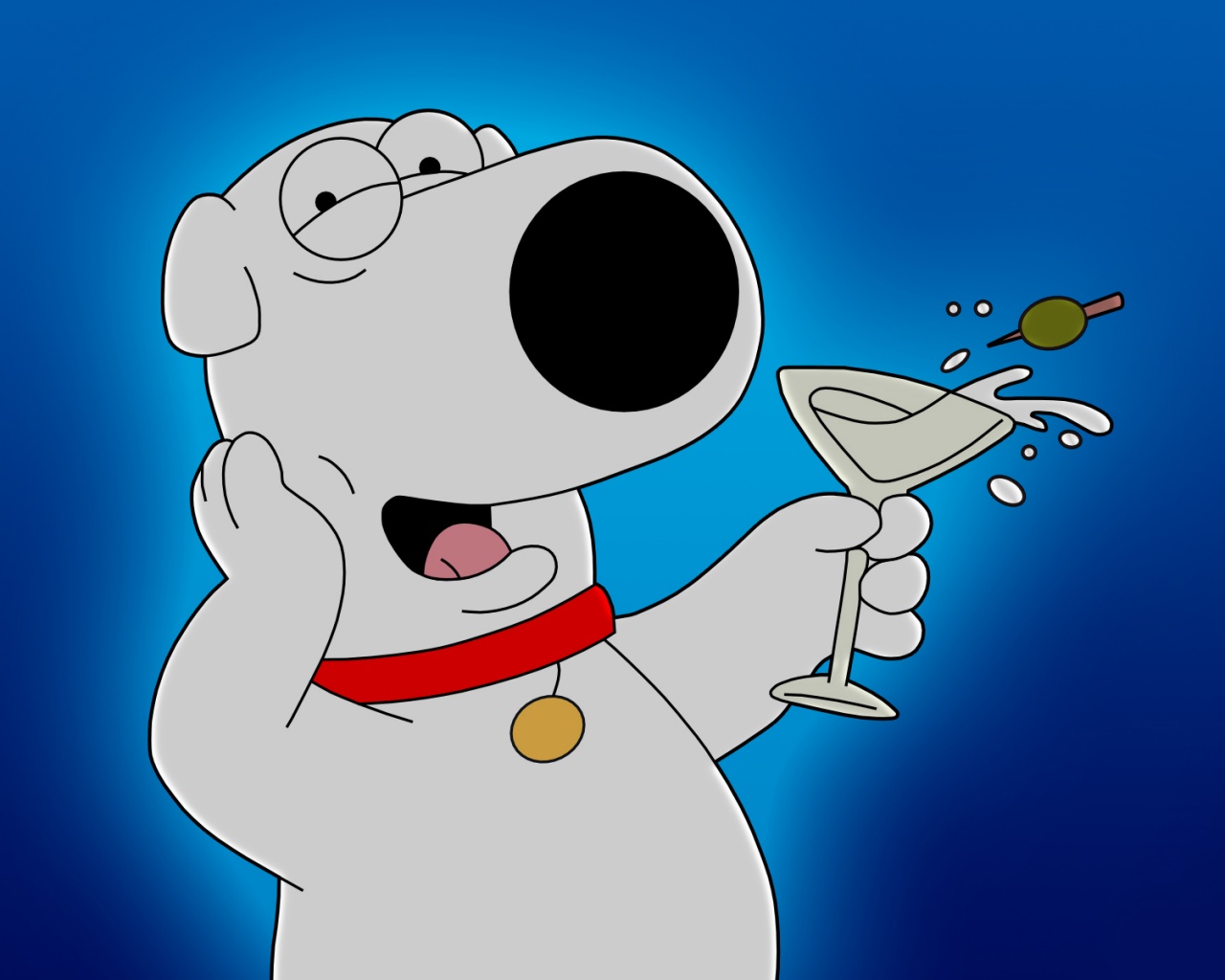 Браян с бокалом мартини обои