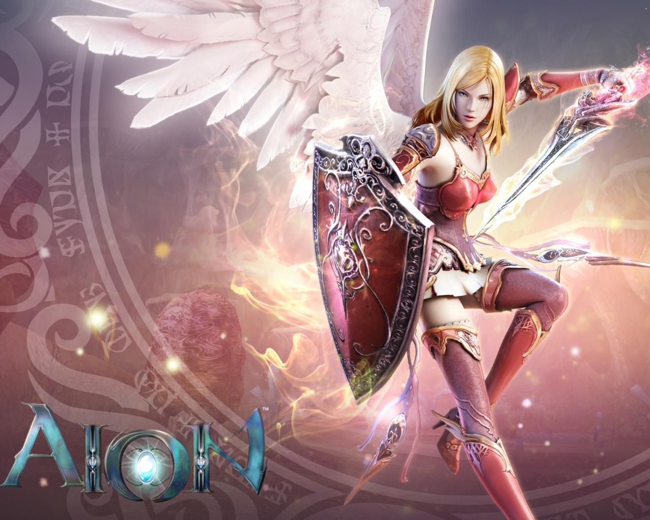 Ангел с мечом и щитом обои