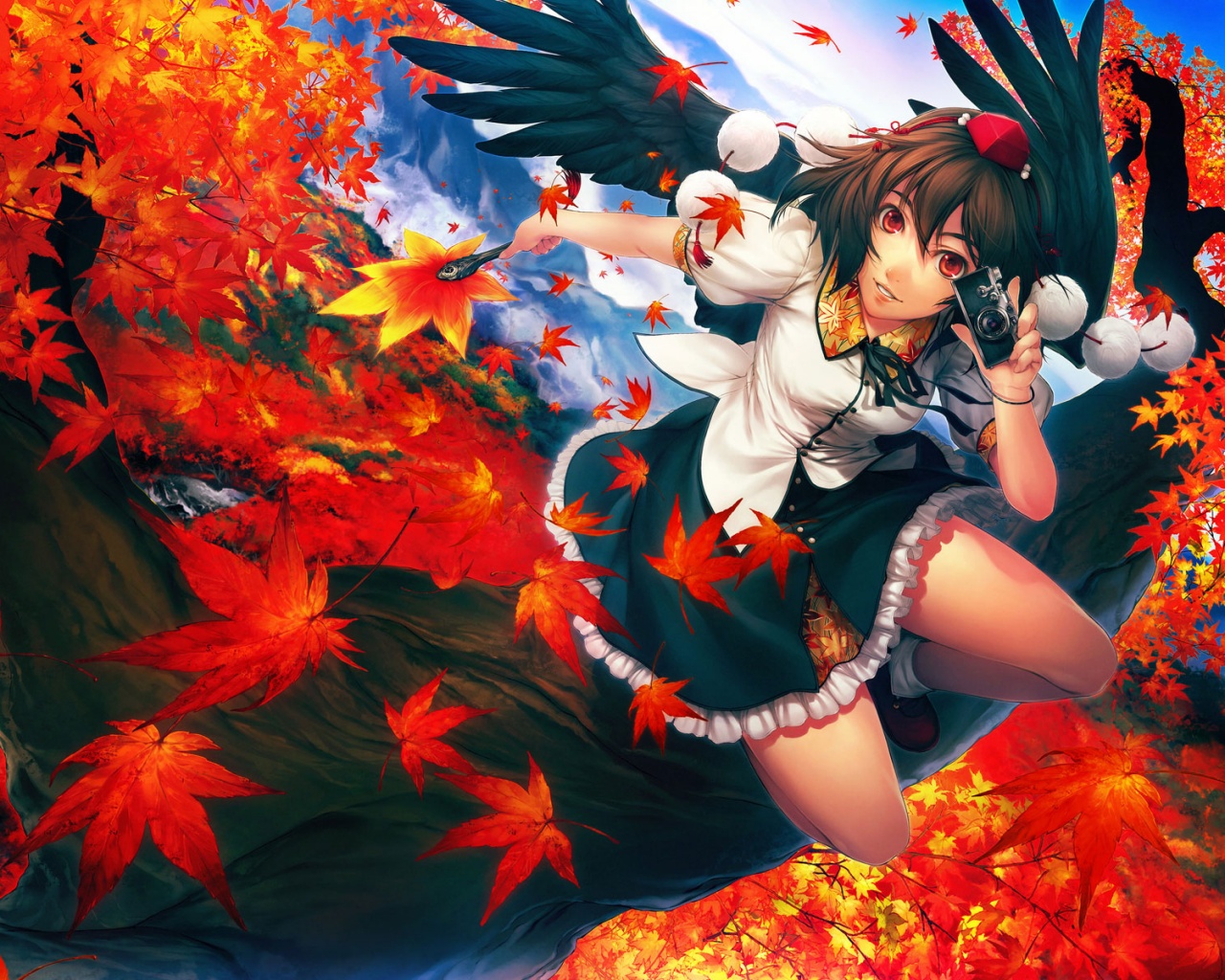 Девушка с фотоаппаратом обои