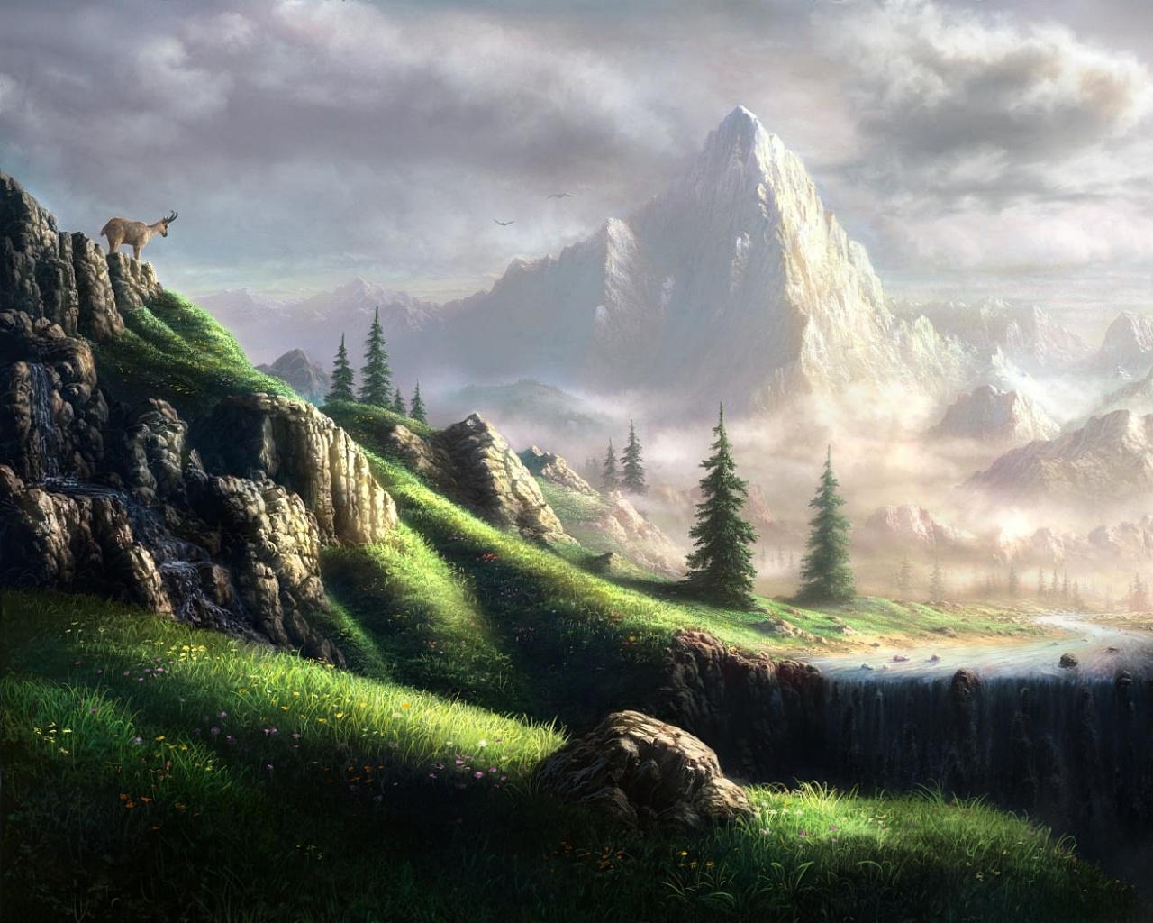 Сказочный водопад обои