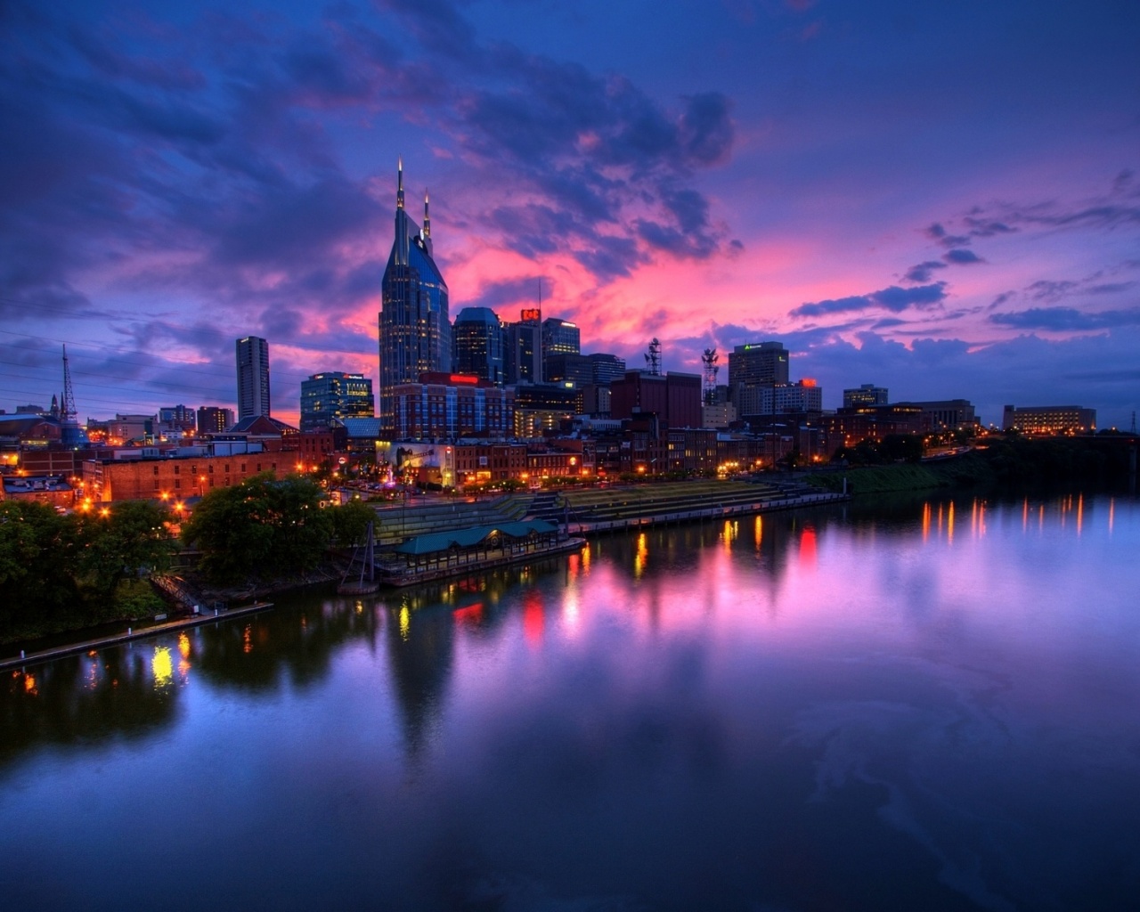 Ночной город обои