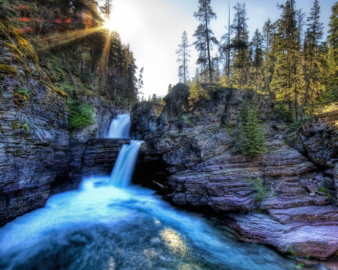 Горные водопады обои