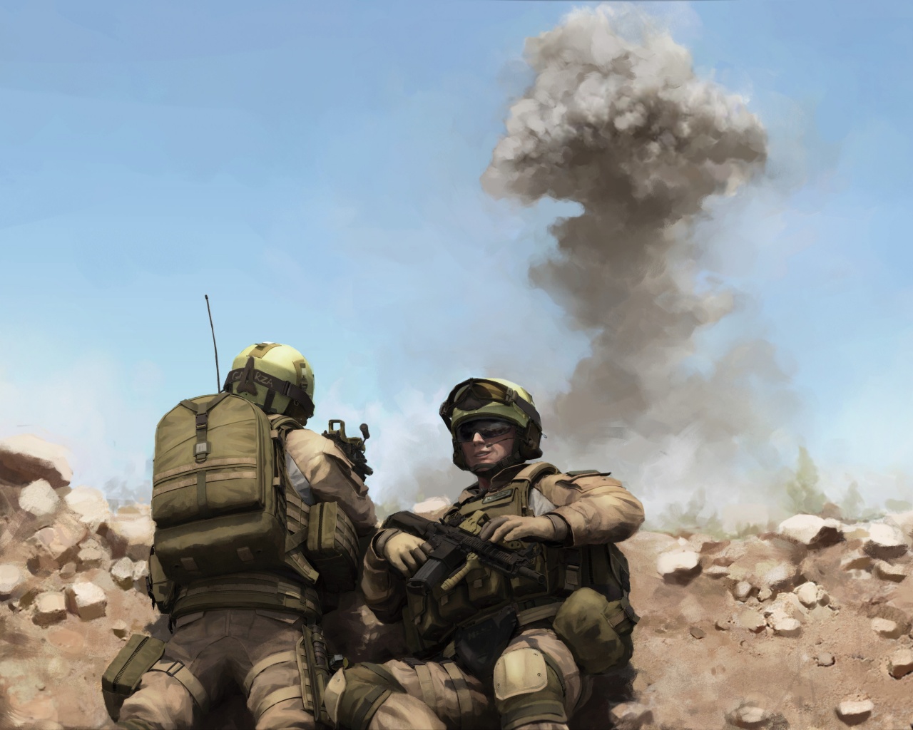 Солдаты в пустыне обои