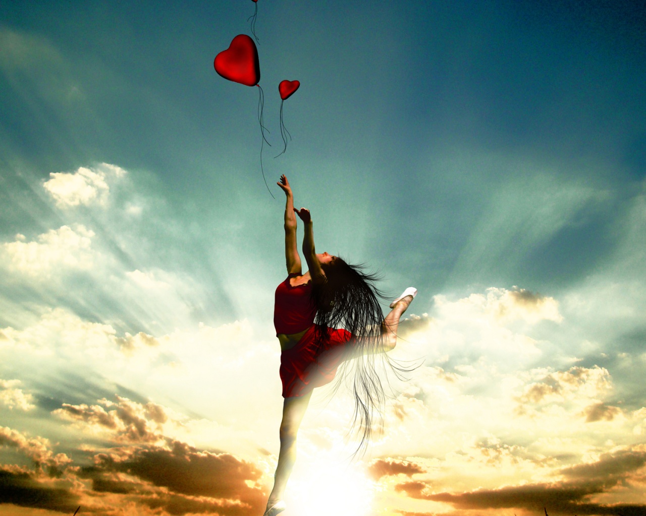 Отпускаяю сердце в небеса обои