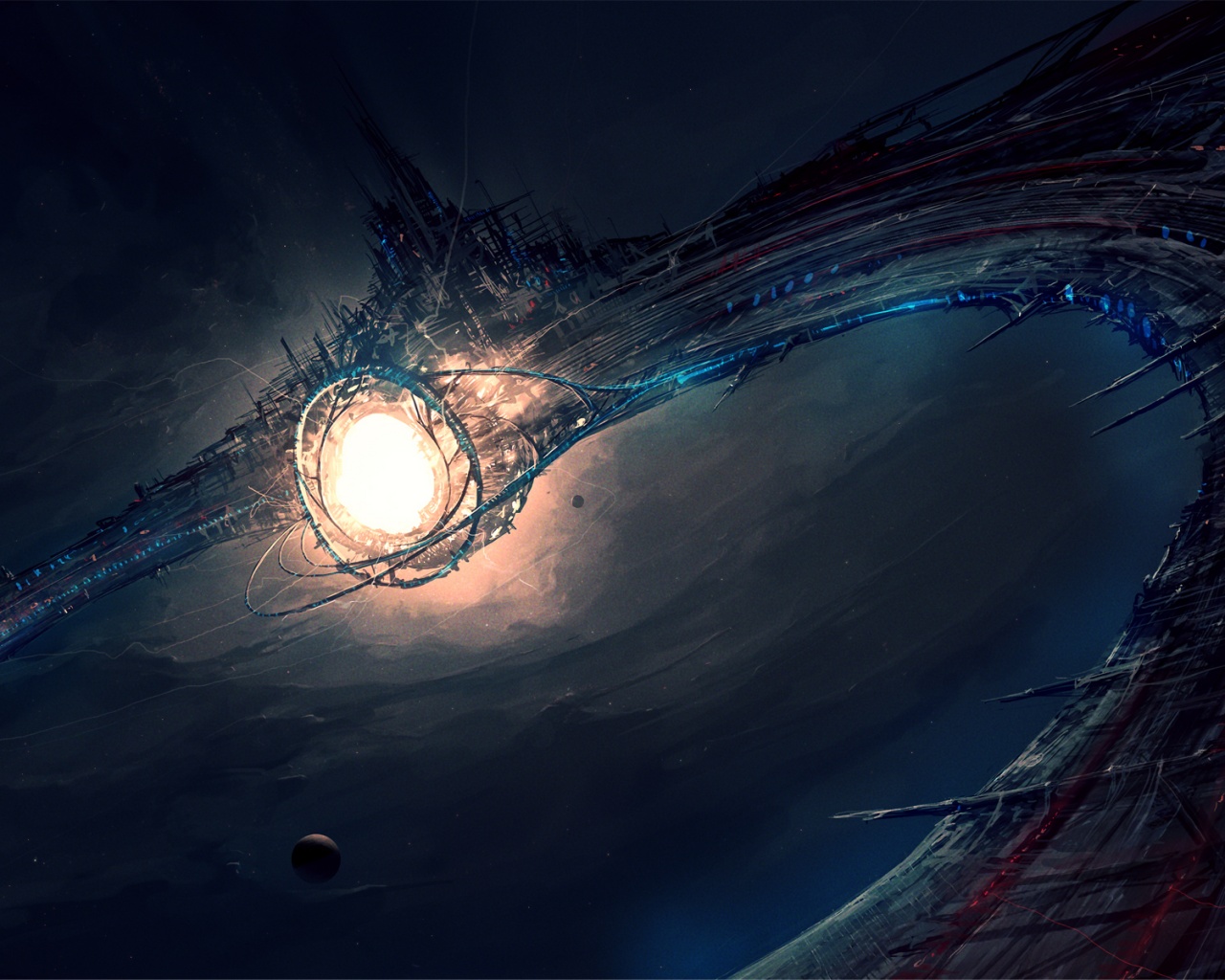 Зловещая космическая станция обои