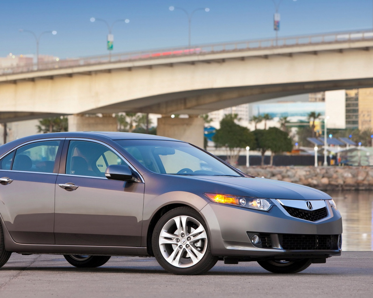 Acura на фоне моста обои