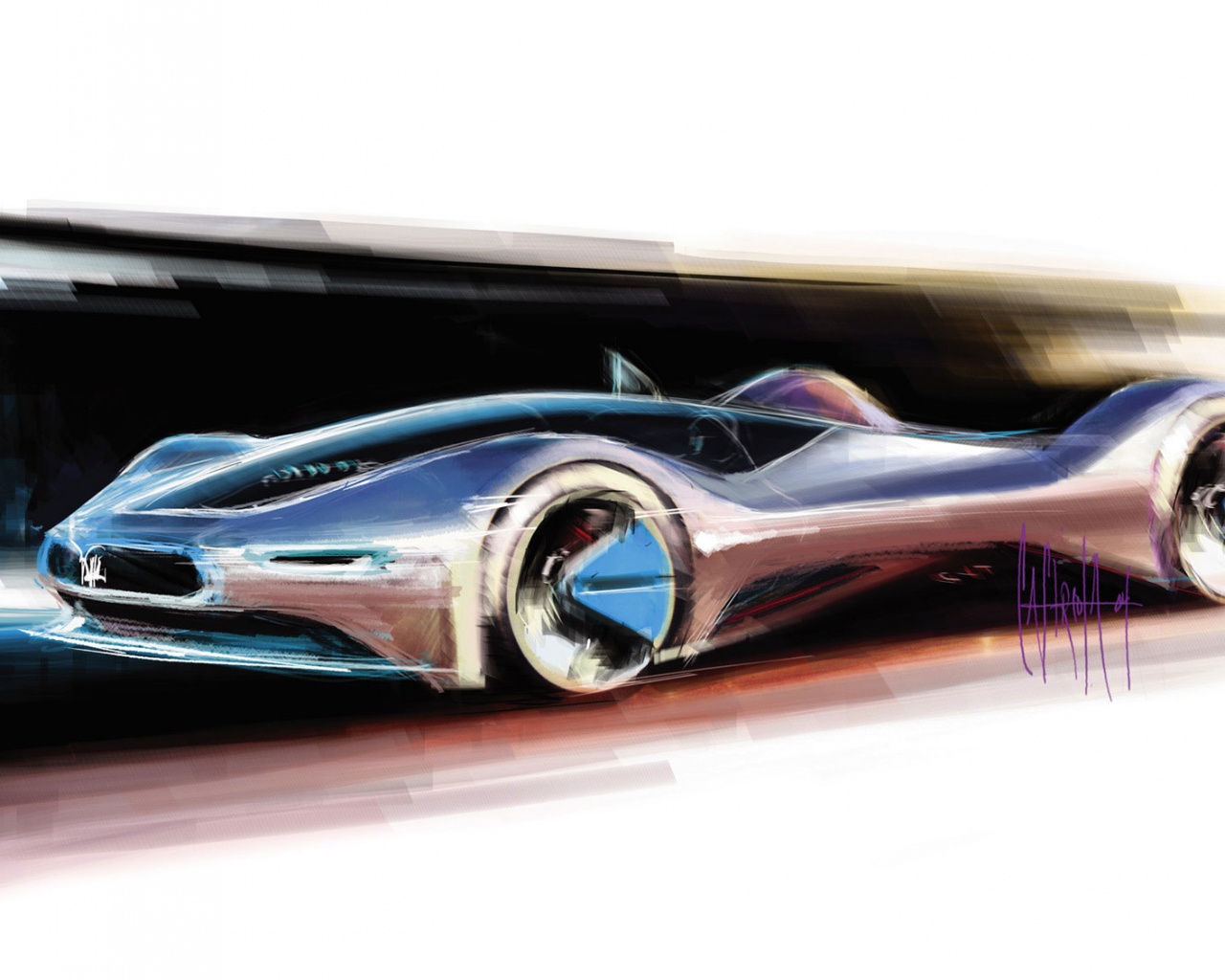 Эскиз Мазерати Birdcage обои