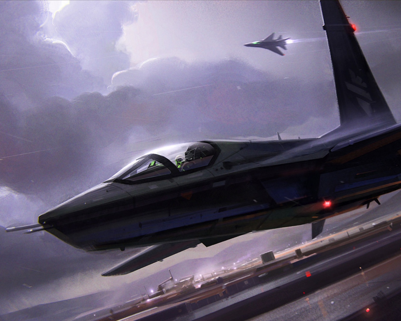 Истребитель на взлете обои