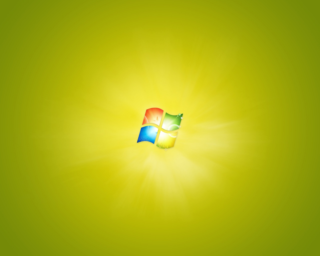 Сочный зеленый логотип Windows 7 обои