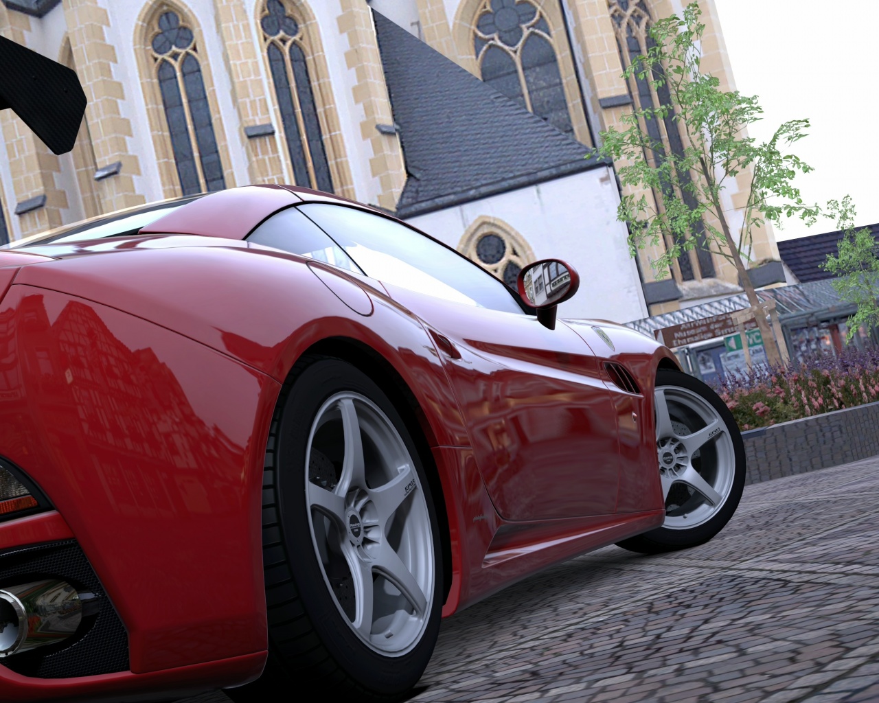 Ferrari на мостовой обои