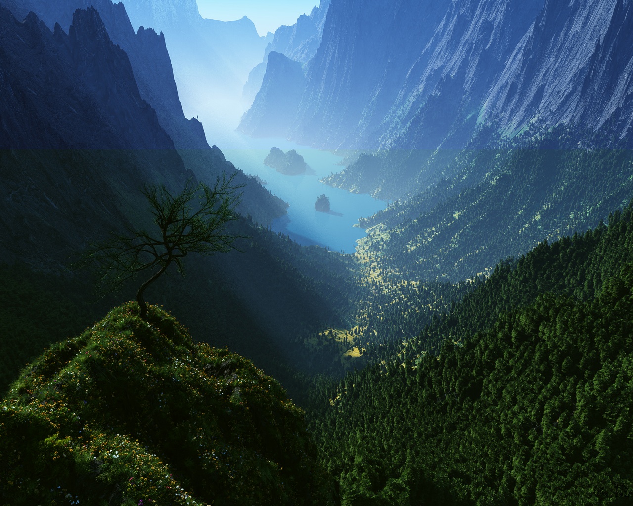 Озеро на перевале обои