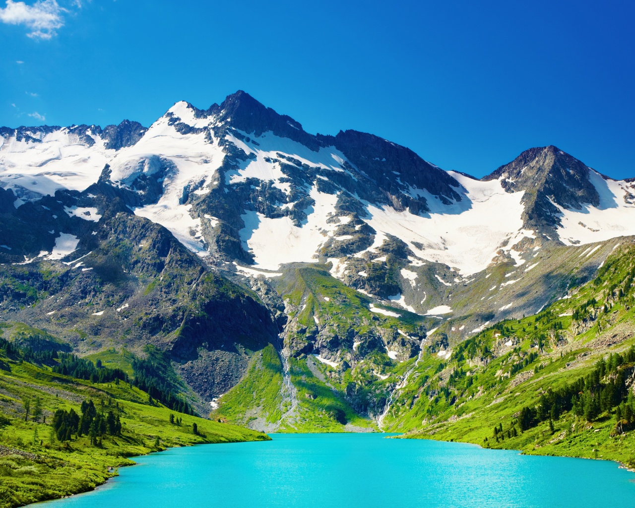 Горное озеро обои