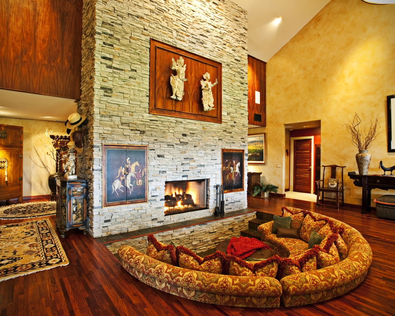 Интерьер гостинной обои