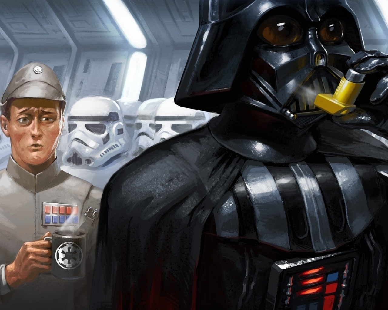 Дарт Вейдер с ингалятором обои