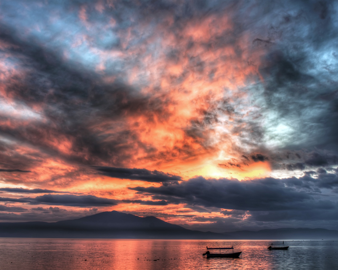 Мексика: лодки на озере обои