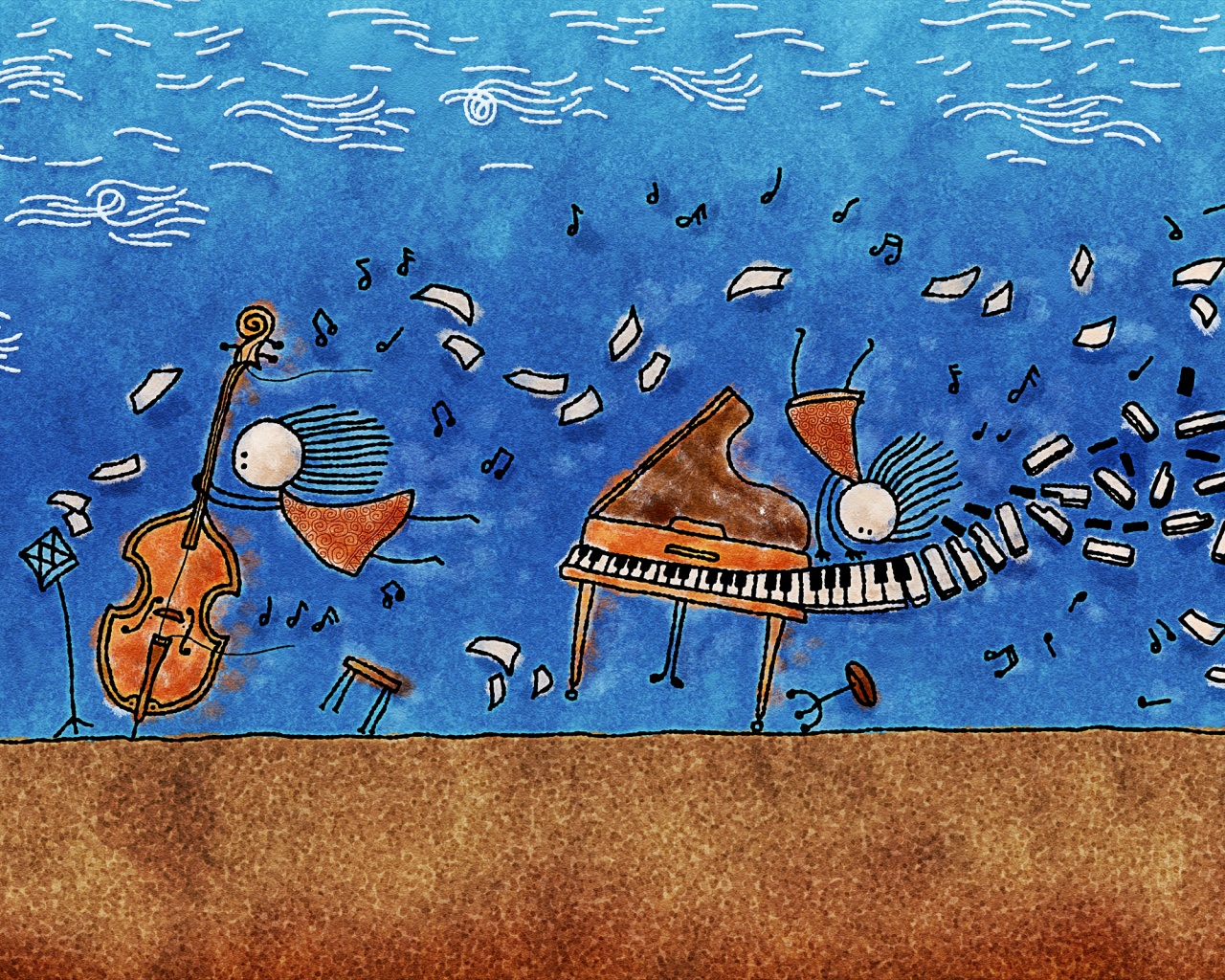 Воздушная инструментальная музыка обои