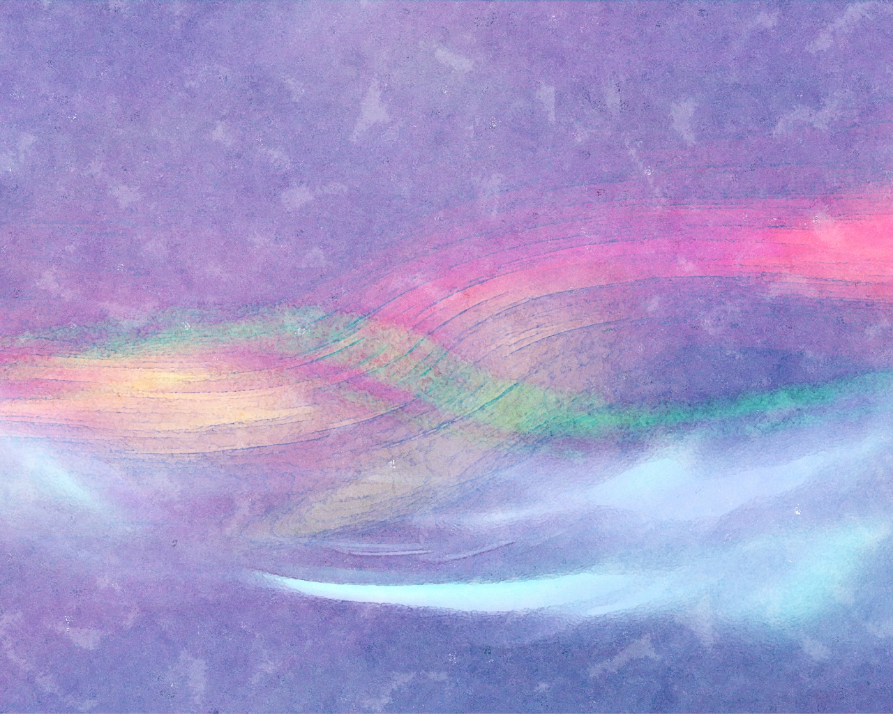 Радужные волны на нежно-фиолетовом фоне обои