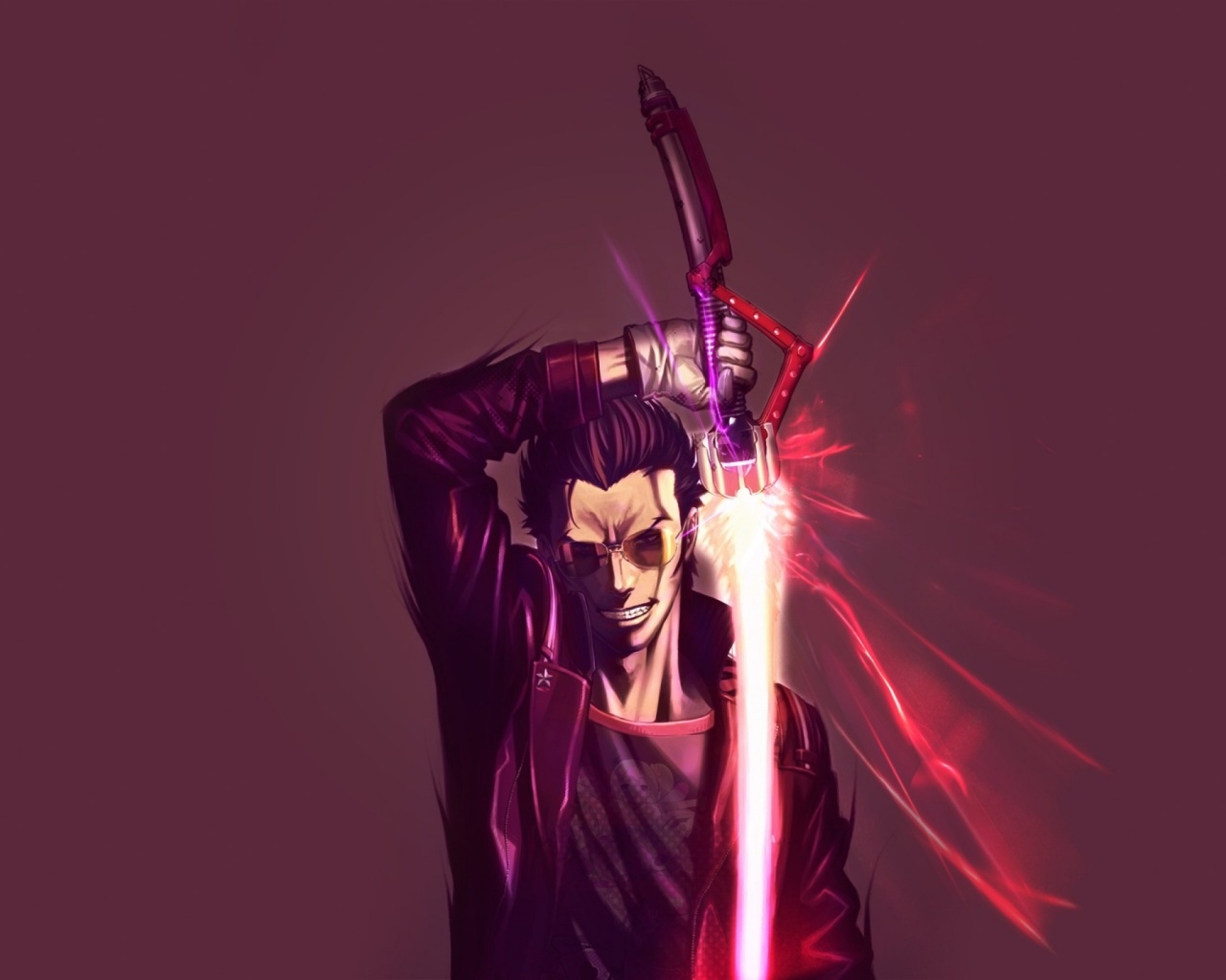 Мужик с зверским световым мечом обои