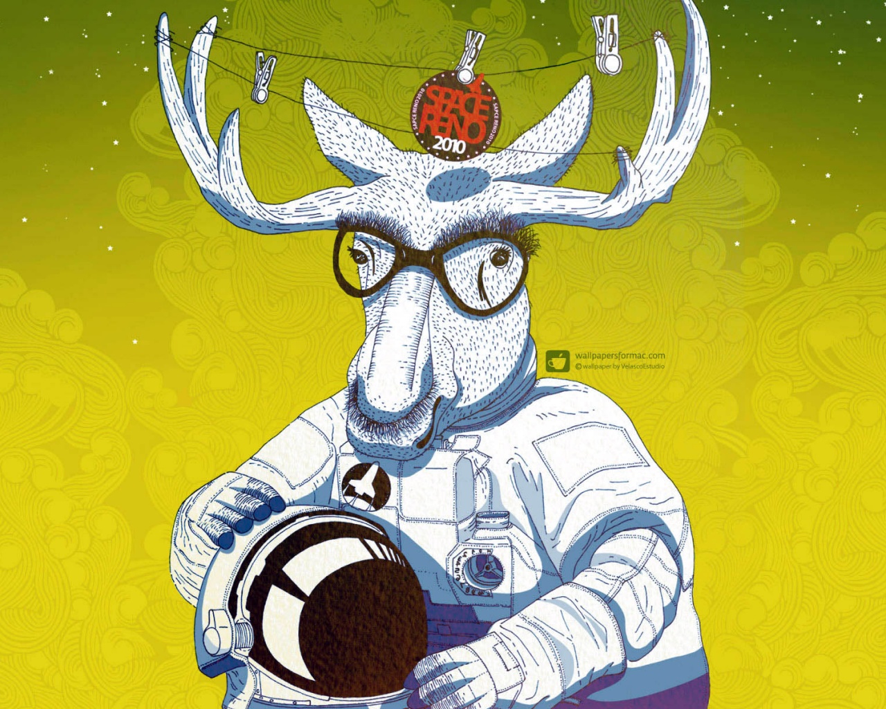 Лось в очках обои