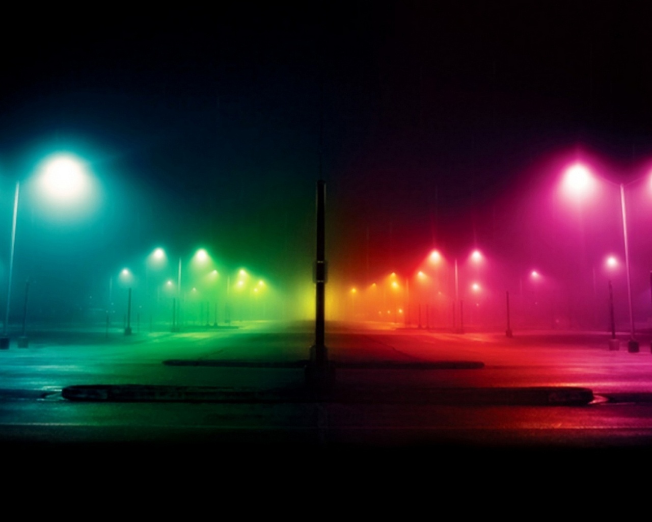 Радужные огни обои