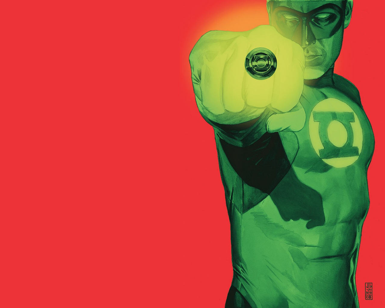 Зелёный фонарь рисунок обои