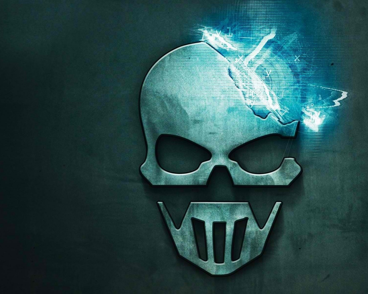 Контур стального черепа обои