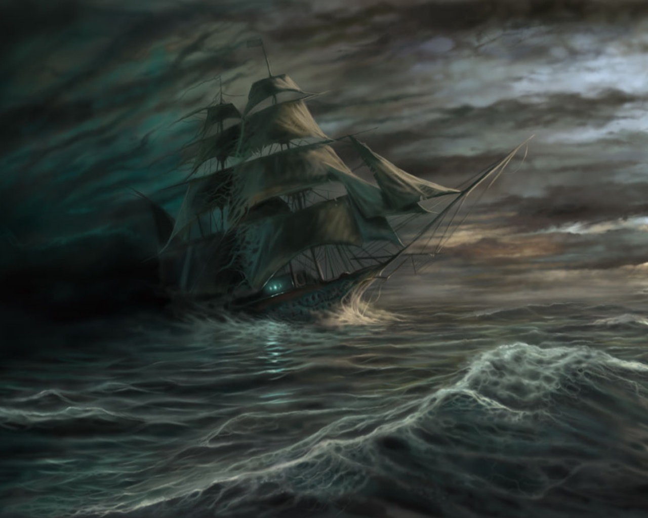 Корабль призрак поднимается со дна обои