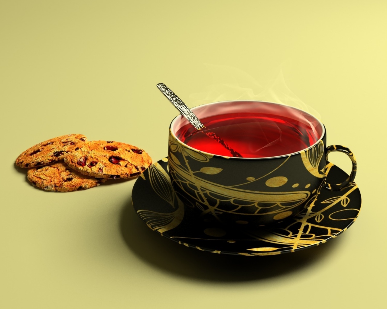 Чаек с печеньками обои