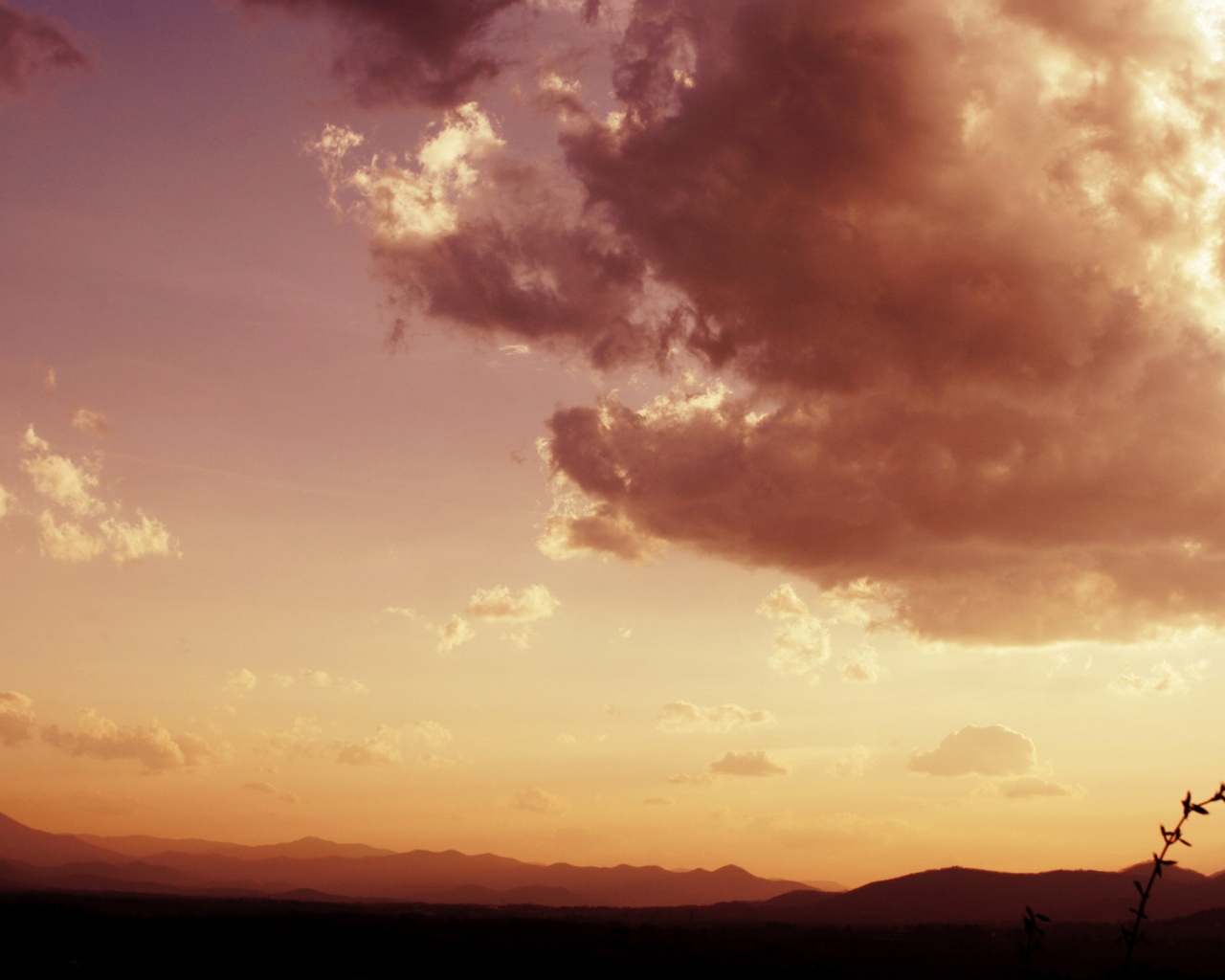 Горный закат обои