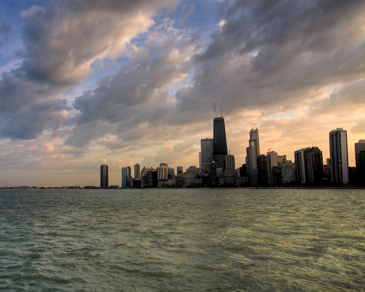 Вид на Чикаго обои