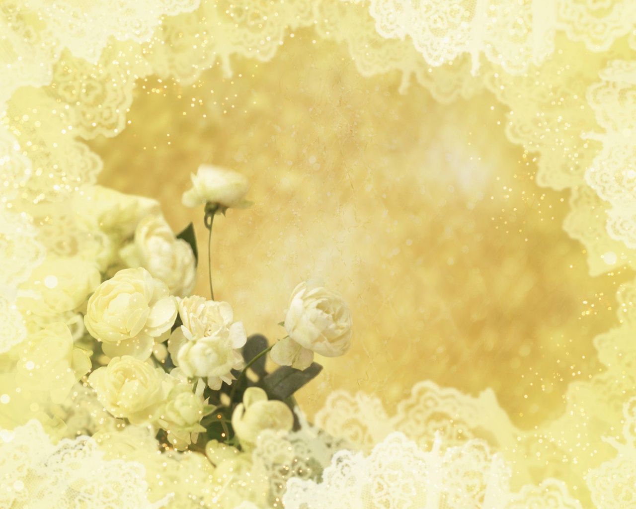 Бежевые кружева и розы обои