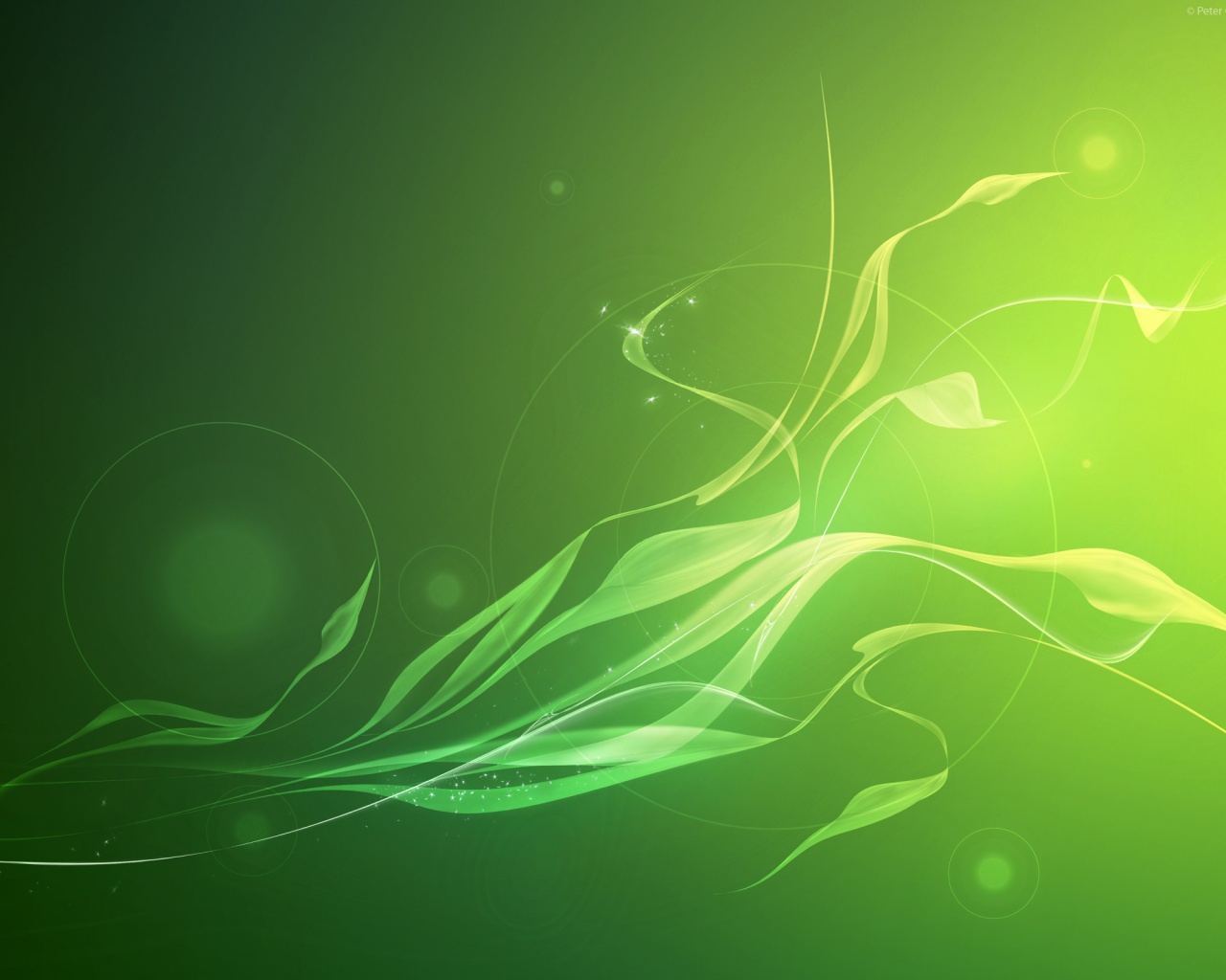 Зеленые абстрактные лепестки обои