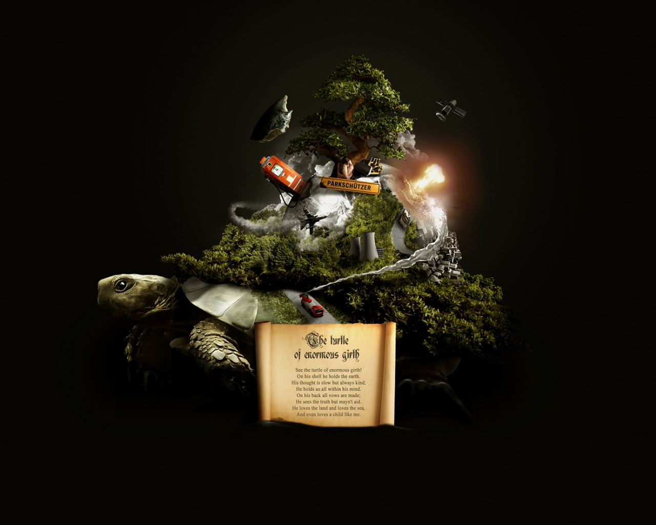 Огромная в обхвате черепаха обои