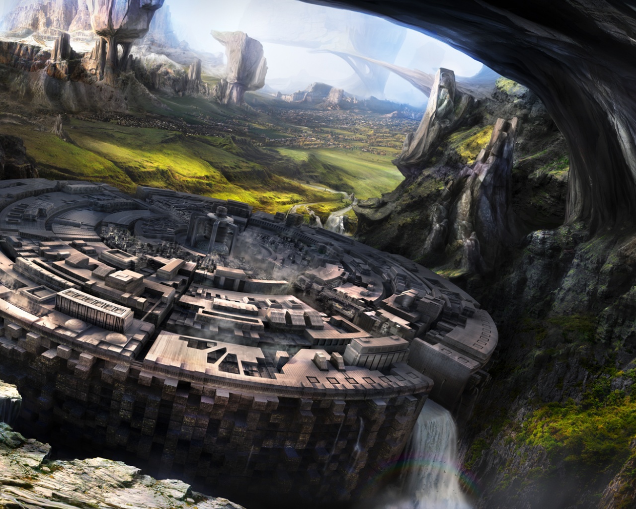 Город в скалах обои