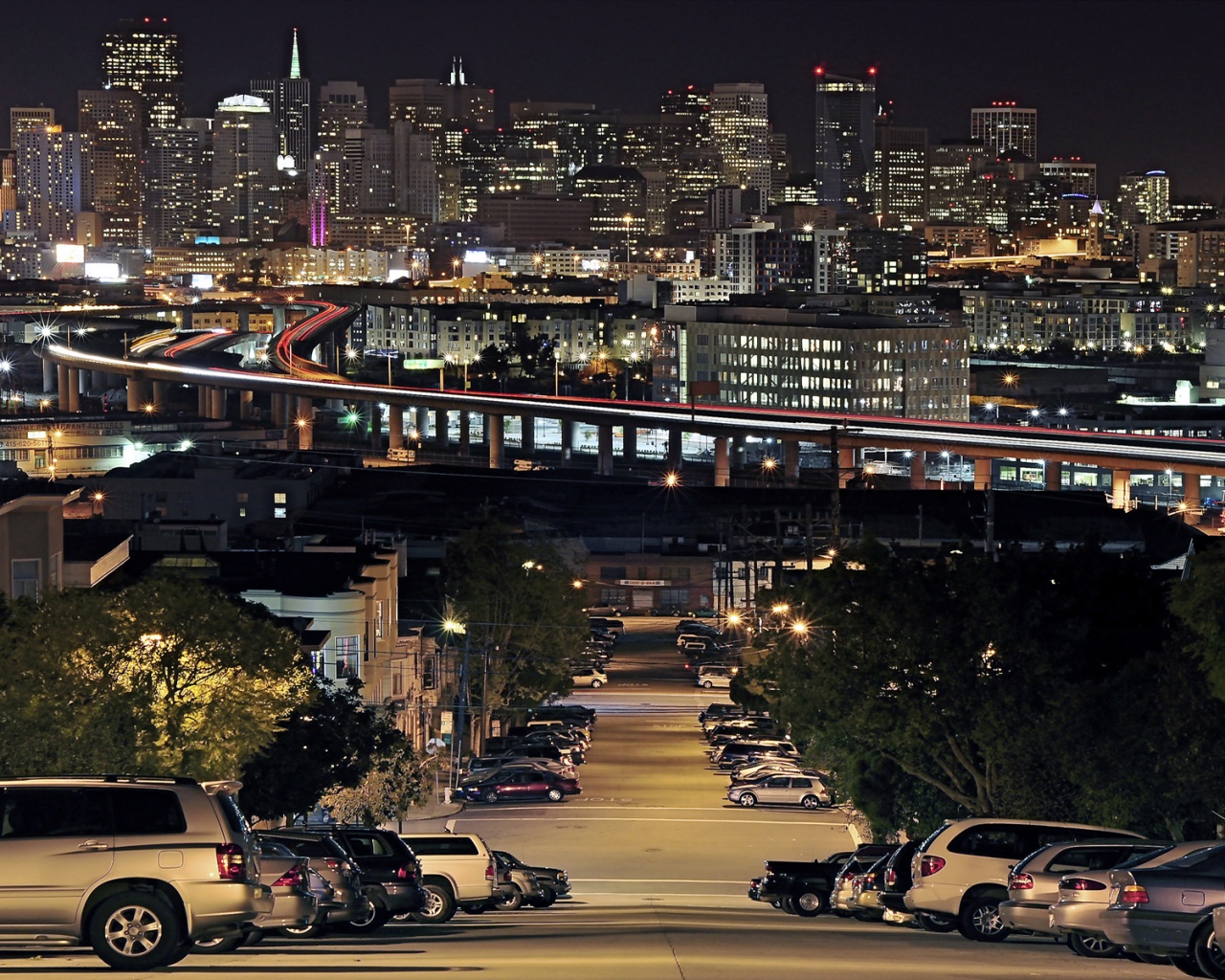 Вечерний город обои