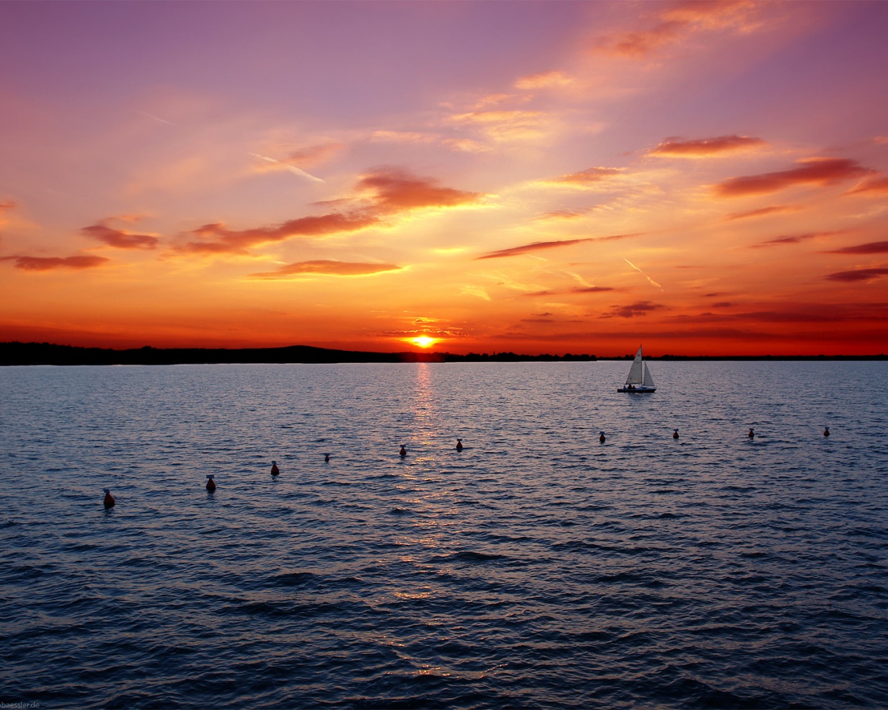 Морской закат обои